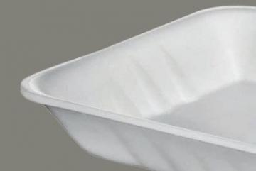 Polystyrene foam tray containing 25% recycled content, 2017-05-18, Refrigerated Frozen Food